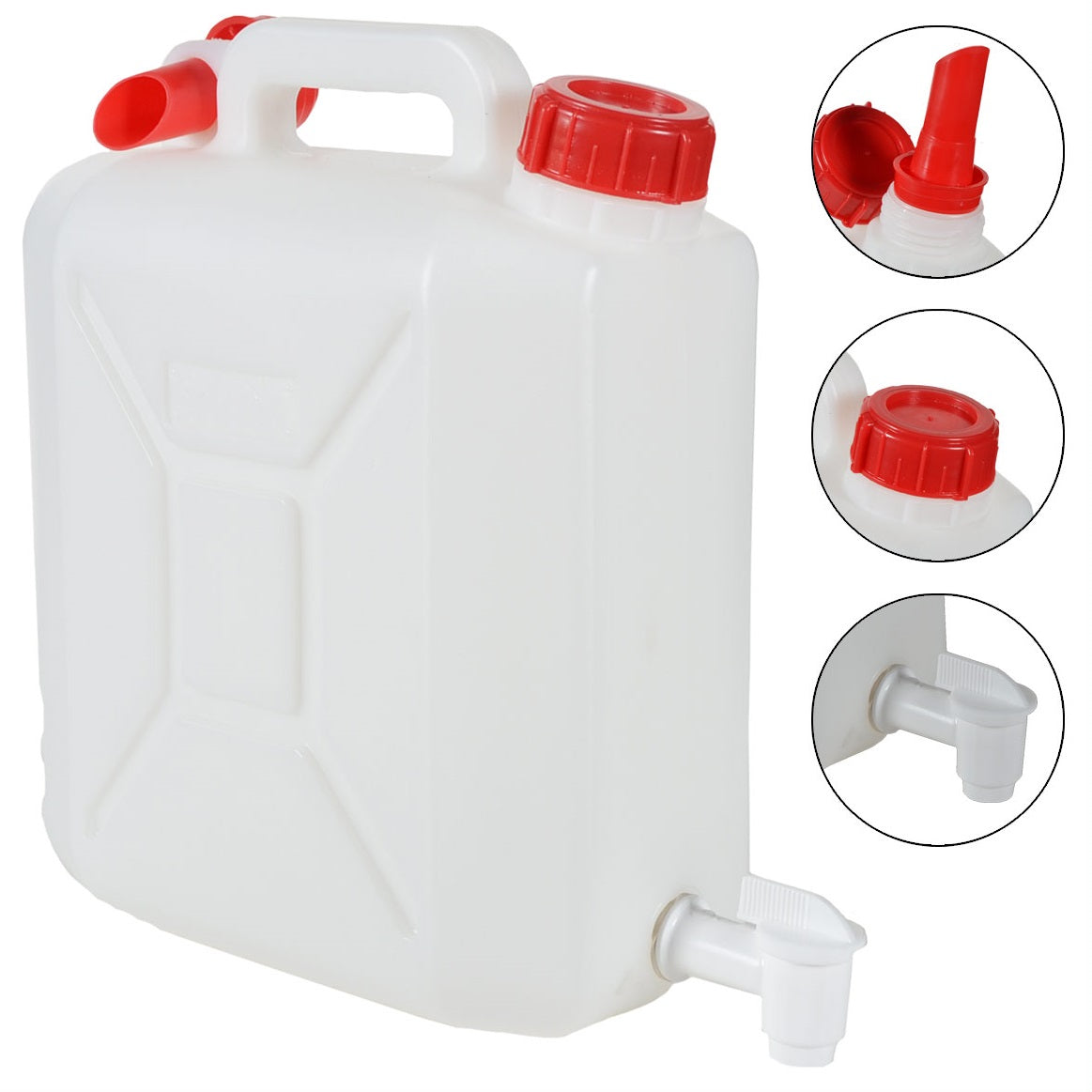 1x bidon pe 10 l translucide avec robinet et accessoires. disponible abidjan cote d'ivoire.
