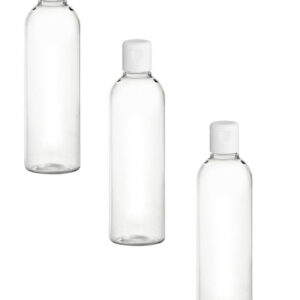 3x flacon pet transparent 250 ml avec capsule à charnière par comptoir des flacons. disponible abidjan cote d'ivoire.