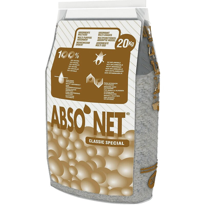 Absorbant abso'net à base de sépiolite, absorbe l'eau, les hydrocarbures, les solvants et les encres, sac de 20kg. disponible abidjan cote d'ivoire.