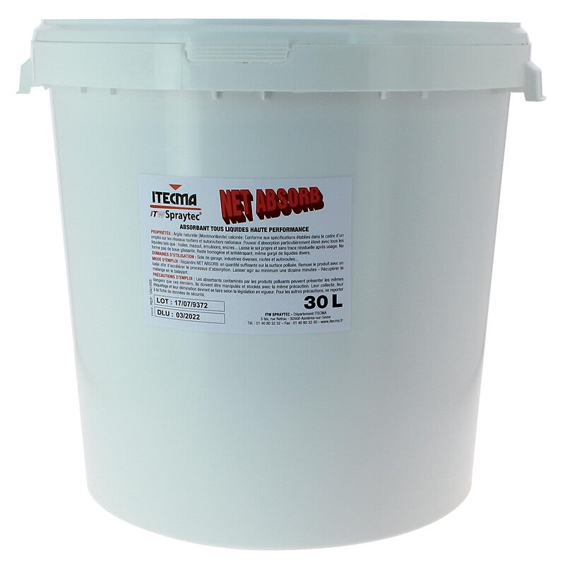 Absorbant tous liquides net absorb seau de 18 kg. disponible abidjan cote d'ivoire.