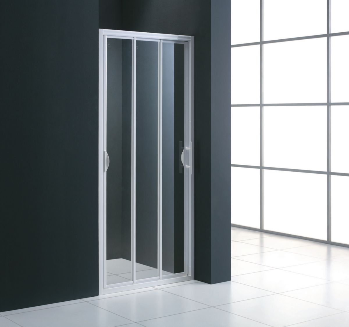 Accès face alterna mezzo à 3 volets coulissants extensible de 85 à 89 cm verre transparent, réf. disponible abidjan cote d'ivoire.