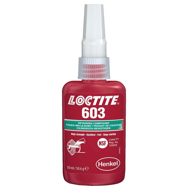 Adhésif loctite® 603 de fixation d'assemblages cylindriques roulements et bagues auto-lubrifiantes "oil tolérant" 50ml. disponible abidjan cote d'ivoire.