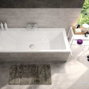 Baignoire rectangulaire duo plenitude 3 180 x 80 cm acrylique blanc vidage inclus. disponible abidjan cote d'ivoire.