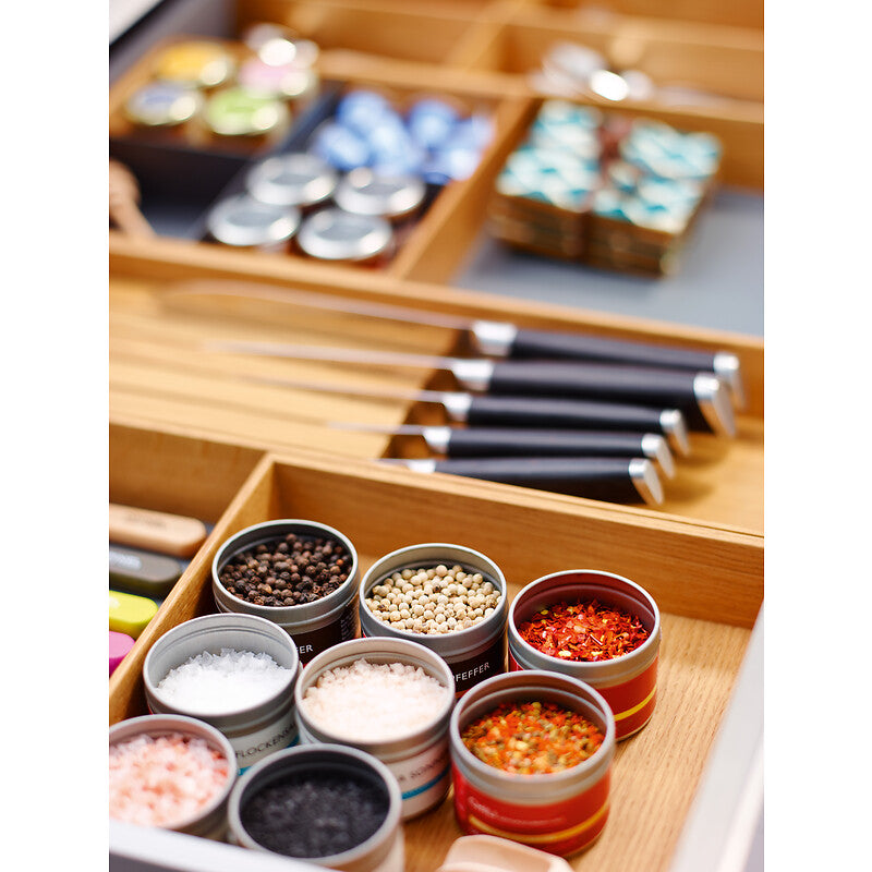 Boîte de rangement bois avec poignée fineline - 236 x 236 x 49 mm - finition chêne clair. disponible abidjan cote d'ivoire.