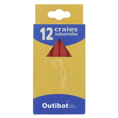 Boite 12 craies rouge 12cm. disponible abidjan cote d'ivoire.