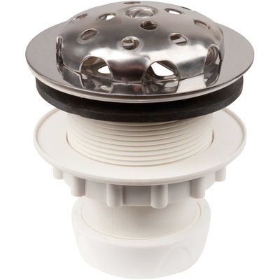 Bonde de stalle siphonnée avec écrou diamètre 40 crépine inox et corps en polypropylène : réf. disponible abidjan cote d'ivoire.