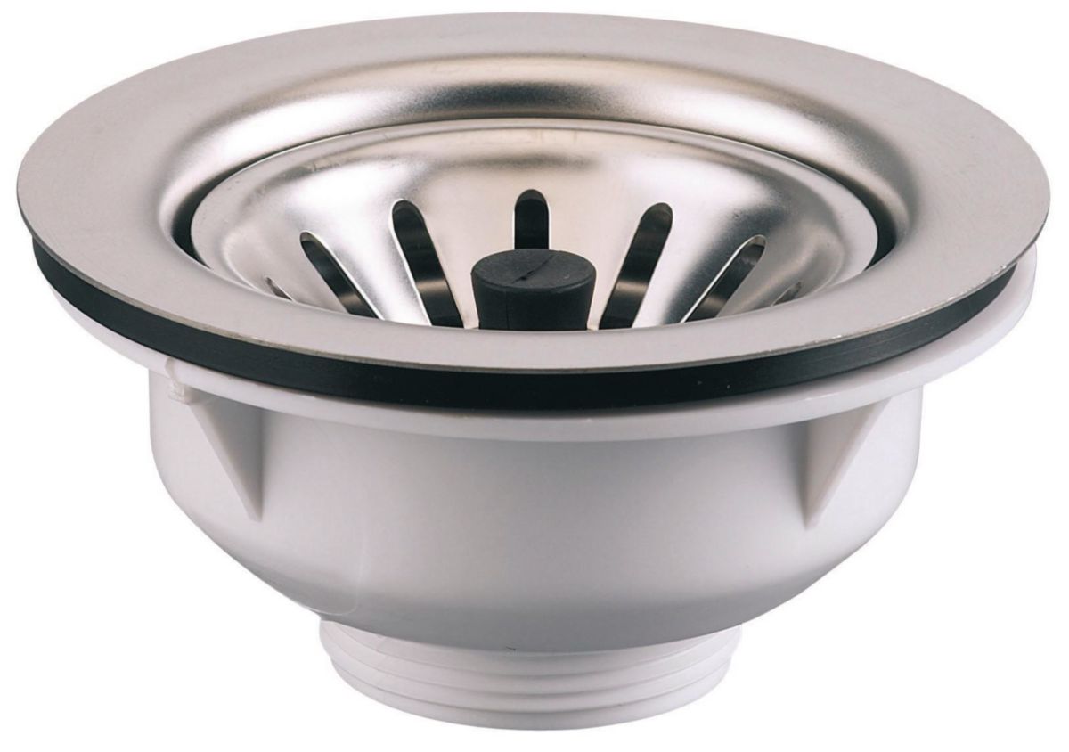 Bonde plastique evier grès sans trop plein diamètre 90 à panier nf, altech, réf : 39000000034. disponible abidjan cote d'ivoire.