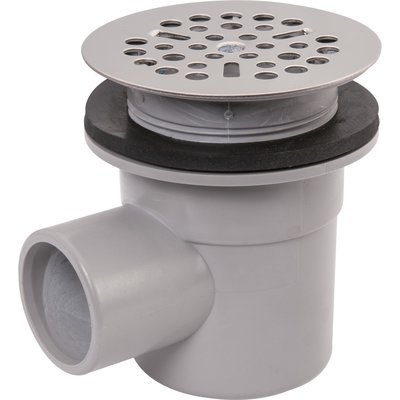 Bonde siphoïde à sortie horizontale pour receveur de douche + grille - scdfh - pvc-c gris - ø 60 mm. disponible abidjan cote d'ivoire.