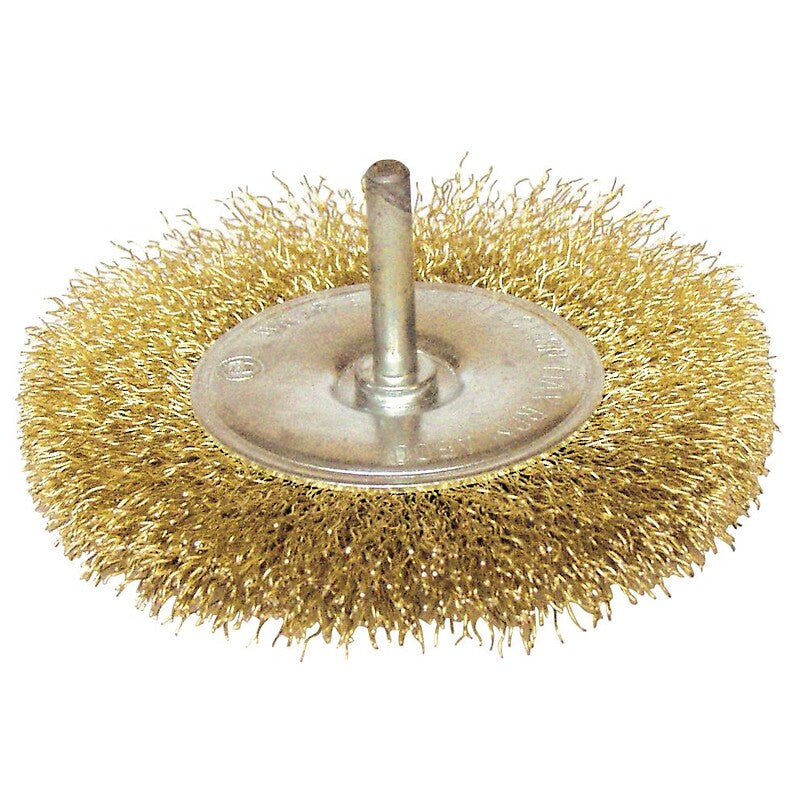 Brosse circulaire sur tige diamètre 100 mm, fil laiton 0,2 mm. disponible abidjan cote d'ivoire.