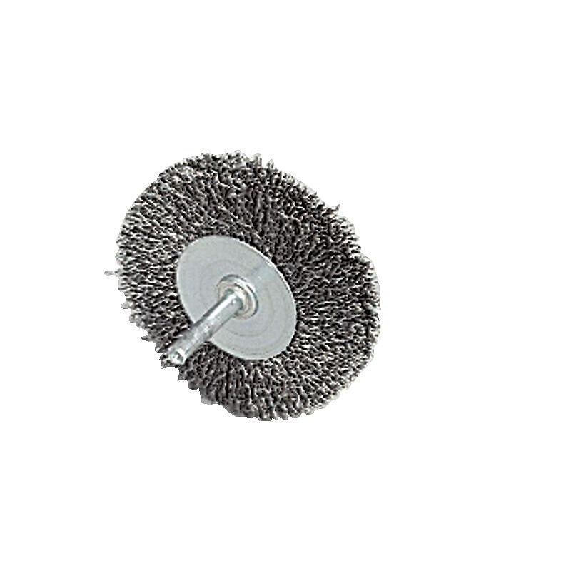 Brosse sur tige acier diamètre 75 mm fil diamètre 0,2 mm fil longueur 12 mm. disponible abidjan cote d'ivoire.