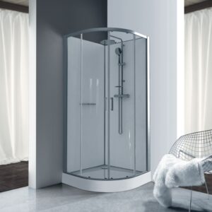 Cabine 1/4 de rond leda kara 90 cm, porte coulissante, verre transparent avantage, réf. disponible abidjan cote d'ivoire.