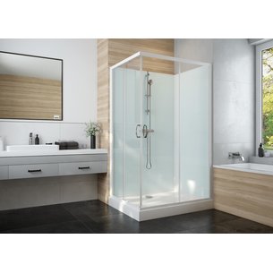 Cabine de douche iziglass 2 coulissante angle 90 x 90 cm en verre transparent réf. disponible abidjan cote d'ivoire.