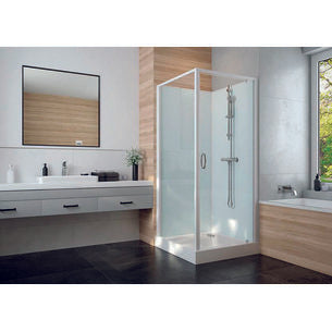 Cabine de douche iziglass 2 pivotante 80 x 80 cm en verre transparent réf. disponible abidjan cote d'ivoire.