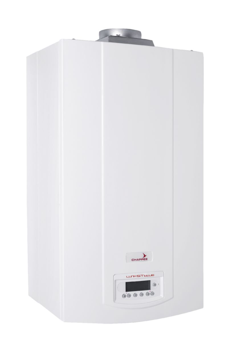 Chaudière murale gaz basse température chappee avec ecs luna st blue 24 kw cheminée classe énergétique c/b réf 7690140. disponible abidjan cote d'ivoire.