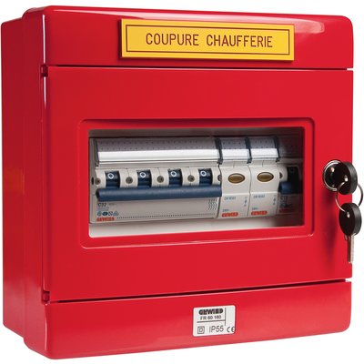 Coffret de securite etanche ip55 42 rv coupure chaufferie tri+neutre. disponible abidjan cote d'ivoire.