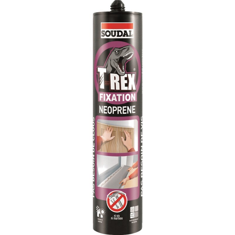 Colle néoprène t-rex, couleur jaune cartouche de 310ml. disponible abidjan cote d'ivoire.