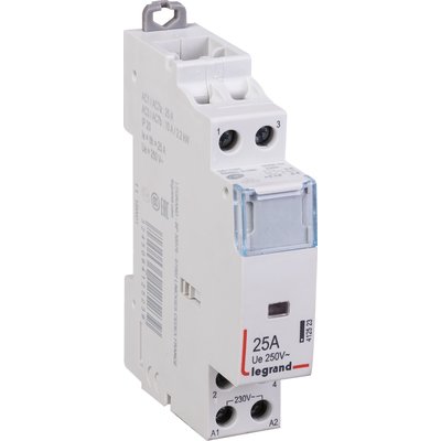Contacteur de puissance bobine 230 v~ - 2p - 250 v~ - 25 a - 2 f - 1 mod - ref. disponible abidjan cote d'ivoire.