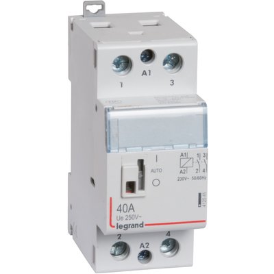 Contacteur de puissance bobine 230 v~ - 2p - 250 v~ - 40 a - 2f - 2 mod - ref. disponible abidjan cote d'ivoire.