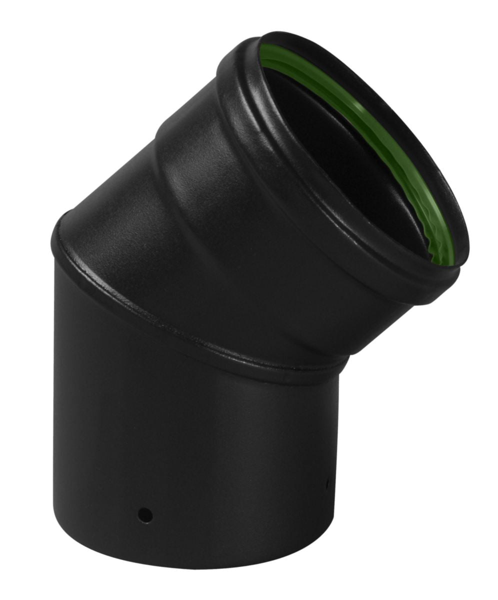 Coude emaillé batton rompu 45° noir mat diamètre 80 mm + joint à lèvres réf. disponible abidjan cote d'ivoire.