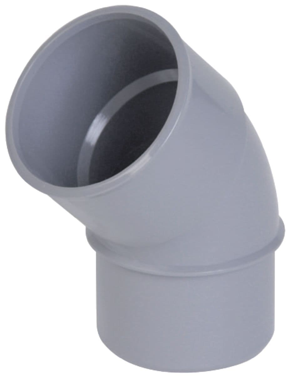 Coude simple mâle-femelle 45° - ucr4 - pvc gris - ø 80 mm. disponible abidjan cote d'ivoire.