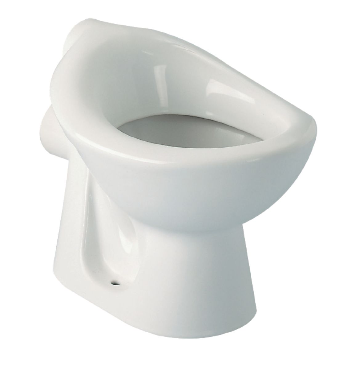 Cuvette indépendante porcher creche 27x38cm en porcelaine avec sortie horizontale d85mm, blanc, réf. disponible abidjan cote d'ivoire.