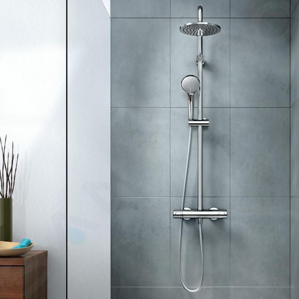 Deal standard idealrain - set de douche 200 avec thermostat, 3 jets, chrome. disponible abidjan cote d'ivoire.
