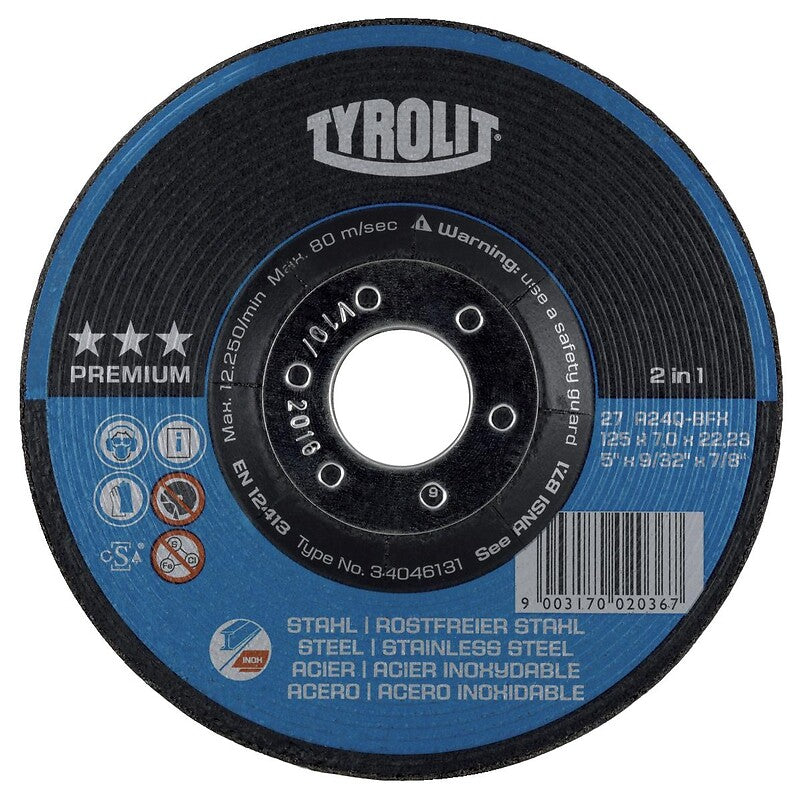 Disque d'ébardage prémium moyeu déporté utilisation acier/inox ø 230 épaisseur 7 mm alésage 22,2 mm. disponible abidjan cote d'ivoire.