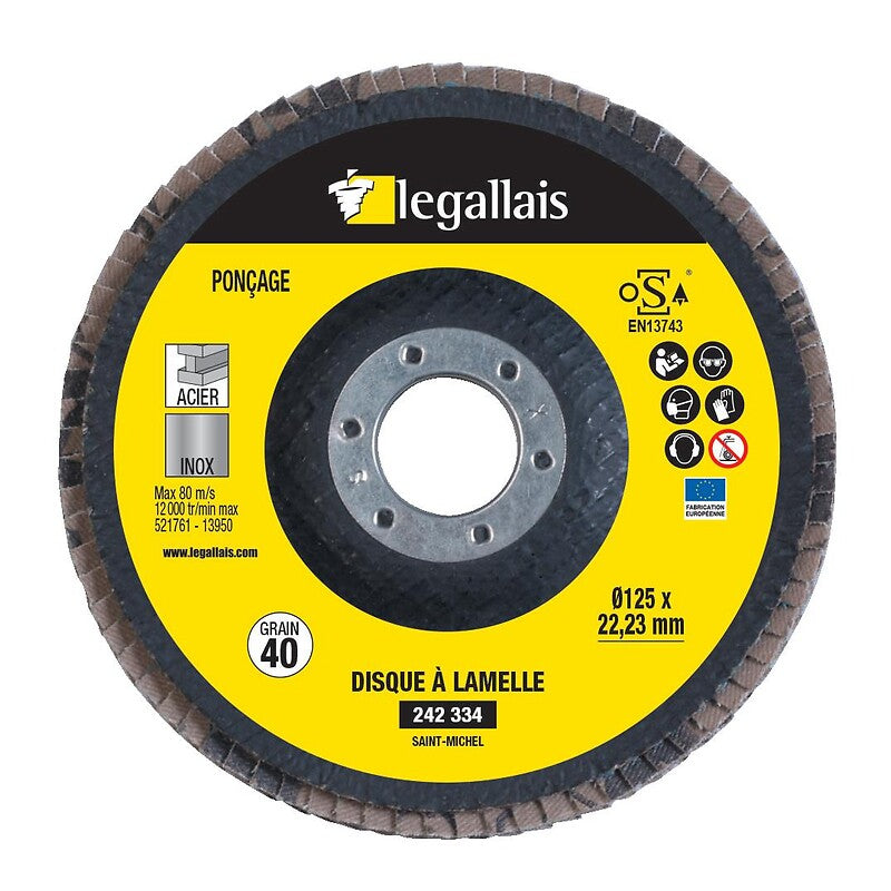 Disques à lamelles bombés 125 mm saint michel grain 60 boite de 10 pièces. disponible abidjan cote d'ivoire.