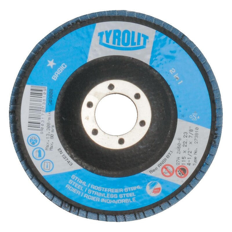 Disques à lamelles bombés diamètre 125 mm grain 60 en boîte de 10. disponible abidjan cote d'ivoire.