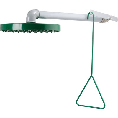 Douche de sécurité murale distance du mur 610 mm commande 1/4 de tour par tringle d'ouverture et de fermeture manuelle réf. disponible abidjan cote d'ivoire.