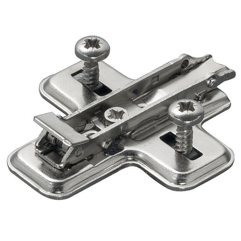 Embase cruciforme à clipser avec chevilles à expansion distance 3 mm pour charnières séries 100, 200, 700, b et f. disponible abidjan cote d'ivoire.