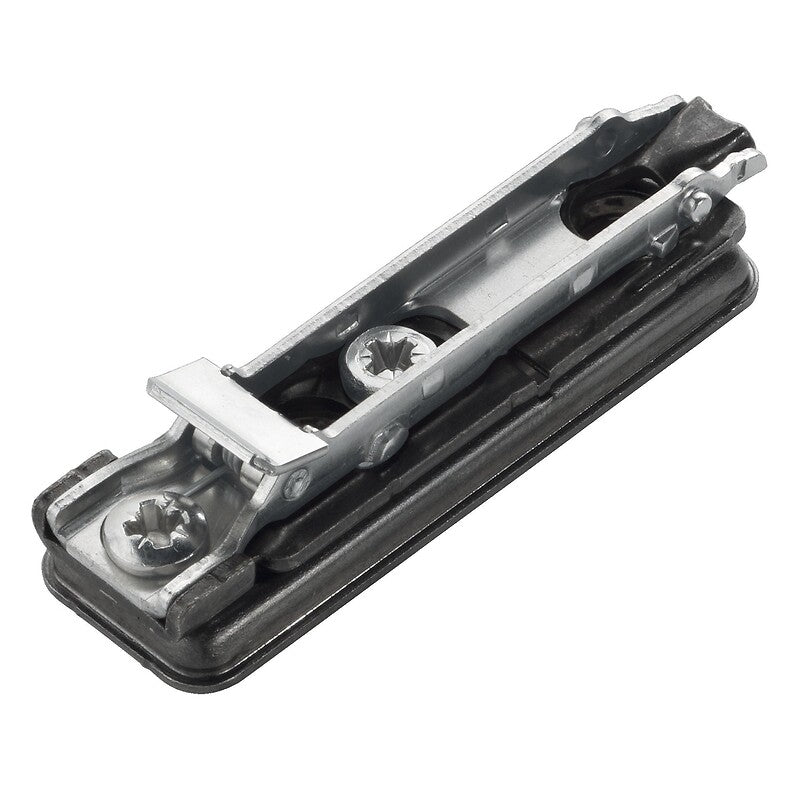 Embase droite à clipser et à visser en zamak épaisseur 3mm finition titanium. disponible abidjan cote d'ivoire.