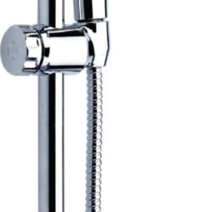 Ensemble hydrostyle avec barre : douchette 1 jet (pluie), flexible inox double agrafage 1,50 m écrou anti-torsion avec limiteur de débit, barre en laiton 600 mm d 22 mm et porte-savon, chromé réf. disponible abidjan cote d'ivoire.