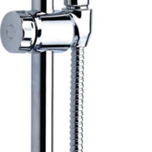 Ensemble hydrostyle avec barre : douchette 2 jets (pluie, aéré), flexible inox double agrafage 1,50 m écrou anti-torsion avec limiteur de débit, barre en laiton 600 mm d 22 mm et porte-savon, chromé réf. disponible abidjan cote d'ivoire.