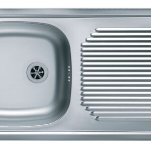 Evier à encastrer moderna 1 cuve en inox 18/10, 1 vidage complet, bonde diamètre 5 cm, réf. disponible abidjan cote d'ivoire.