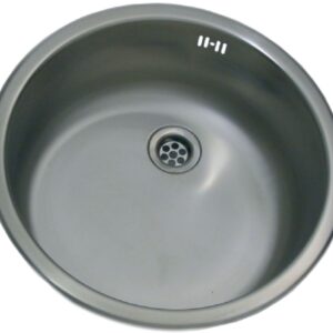 Evier à encastrer rond moderna en inox 18/10, 1 cuve ronde, bonde diamètre 5 cm, réf. disponible abidjan cote d'ivoire.