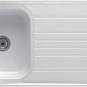 Evier à poser résine moderna smc, hauteur 3 cm, 1 cuve, bonde panier diamètre 9 cm, vidage manuel, réf. disponible abidjan cote d'ivoire.