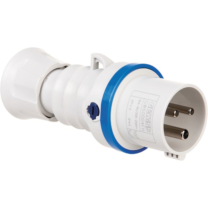 Fiche mobile droite hp - ip44/ip54 - 2p+t 16a 200-250v 50/60hz - bleu - 6h - cablage rapide réf / gw60004fh. disponible abidjan cote d'ivoire.