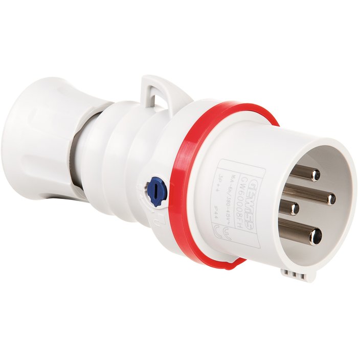 Fiche mobile droite hp - ip44/ip54 - 3p+t 16a 380-415v 50/60hz - rouge - 6h - cablage rapide réf / gw60008fh. disponible abidjan cote d'ivoire.