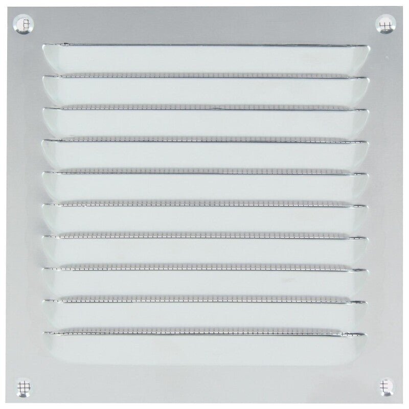 Grille d'aération estampée aluminium avec moustiquaire nylon 250 x 100 mm. disponible abidjan cote d'ivoire.