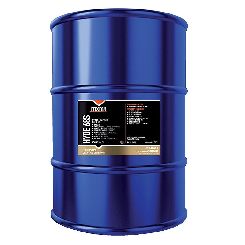 Huile hydraulique iso vg 68 ( circuits hautes et basses pressions et ht ) hyde 68s fût de 215 litres. disponible abidjan cote d'ivoire.