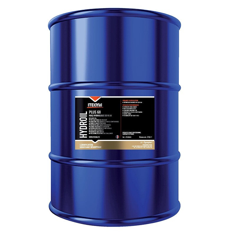 Huile hydraulique iso vg 68 plus ( circuits hautes et basses pressions et ht ) hydroil plus 68 bidon de 30 litres. disponible abidjan cote d'ivoire.