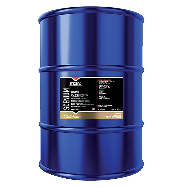 Huile moteur multigrade ( camions et moteurs industriels) scenium 10w40 bidon de 215 litres. disponible abidjan cote d'ivoire.