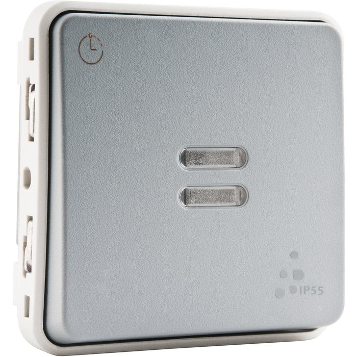 Interrupteur temporisé lumineux - gris - 230v - 50/60 hz - ref. disponible abidjan cote d'ivoire.