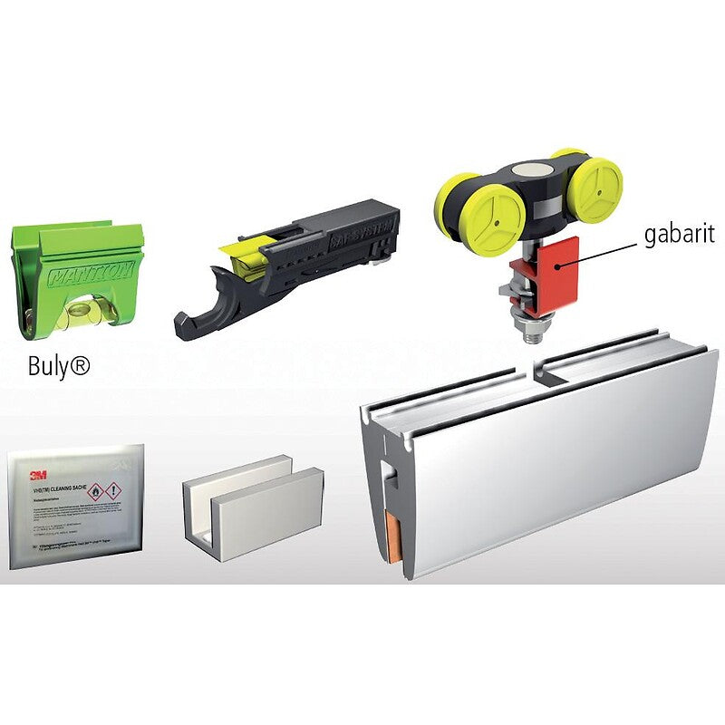 Kit complet saf glass 80 pour porte en verre 80kg épaisseur 8 mm longueur de 2 m. disponible abidjan cote d'ivoire.