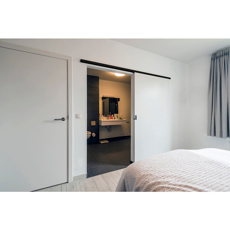 Kit de ferrures pour porte jusqu'à 930 mm - 40 kg - expert cube bois - avec amortisseur - finition aluminium anodisé. disponible abidjan cote d'ivoire.