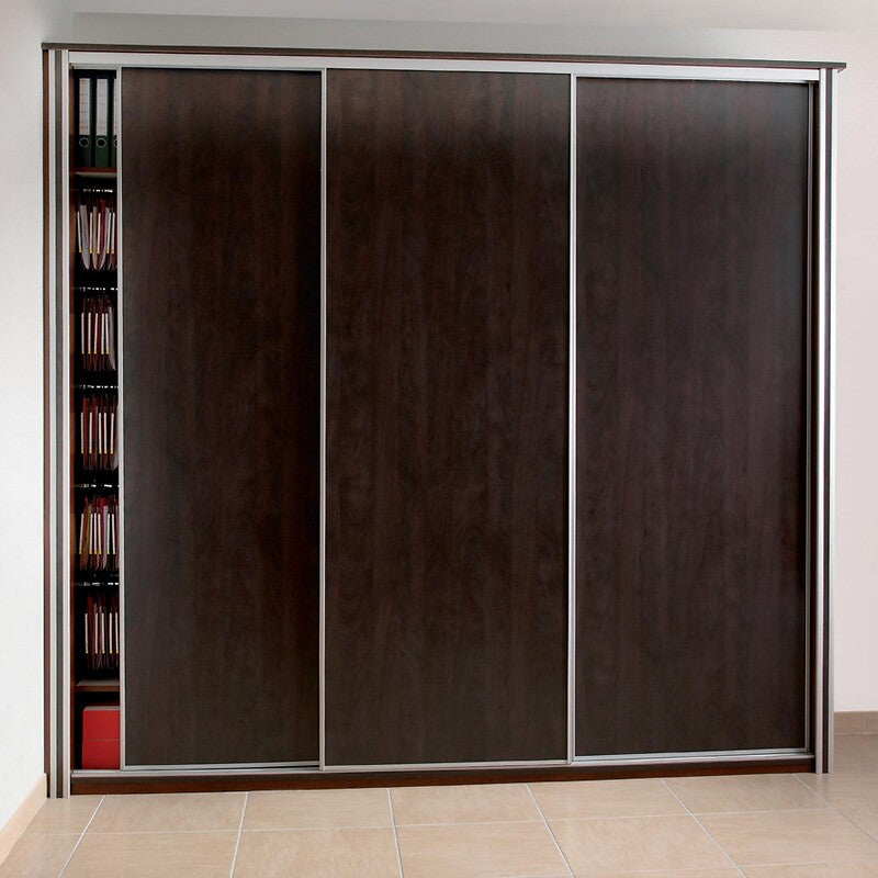 Kit pour 2 vantaux pro'line blanc 4poignees 2,50m, 1rail haut 2,50m, 1rail bas 2,50m, 4guides haut, 4roulettes basses. disponible abidjan cote d'ivoire.