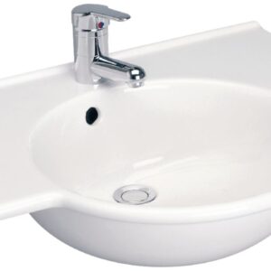 Lavabo-plan autoportant porcher sapho 65 x 52 cm en grès, avec trop-plein, blanc réf. disponible abidjan cote d'ivoire.