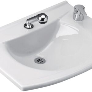 Lavabo porcher matura 65 x 50 cm en grès sans trop-plein, blanc réf. disponible abidjan cote d'ivoire.