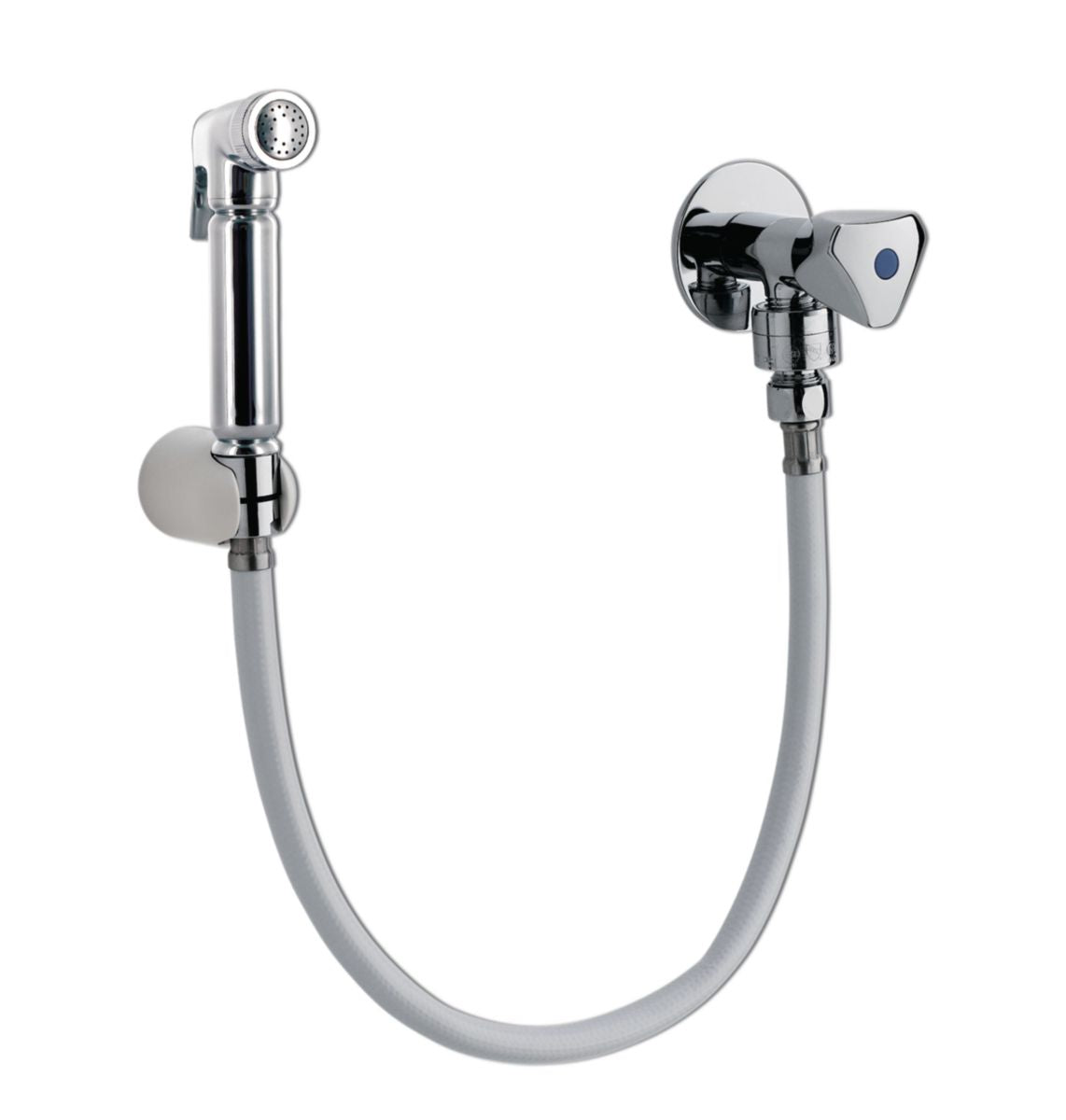 Lave-bassin PRESTO avec robinet à clapet, douchette à bouton poussoir, laiton chromé réf. 39213